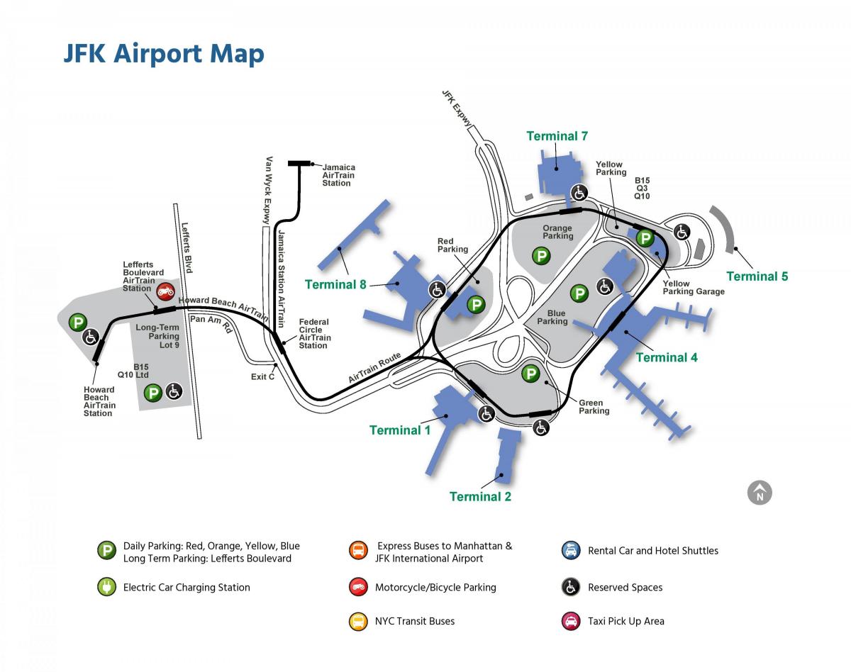 Mapa terminala lotniska Manhattan