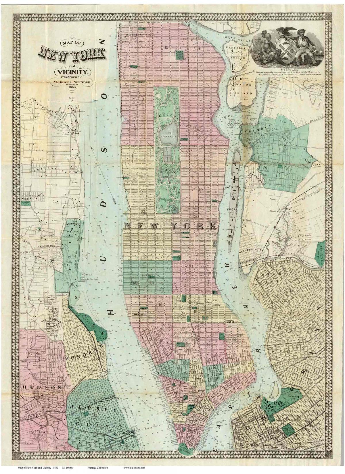 Mapa historyczna Manhattanu